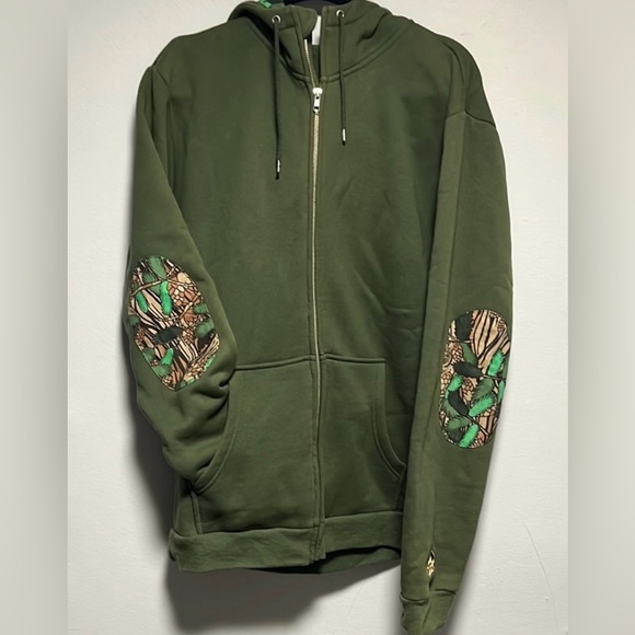 Burton Thick Full Zip Hoodie with Patterned Accents and Pockets. Sz L. - Picture 1 of 15